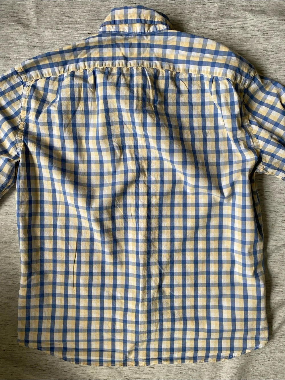 J. Crew Blue and Cream Check Button-Down Shirt